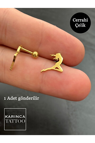 Karınca Piercing Dansçı Altın Renk Kulak Piercing