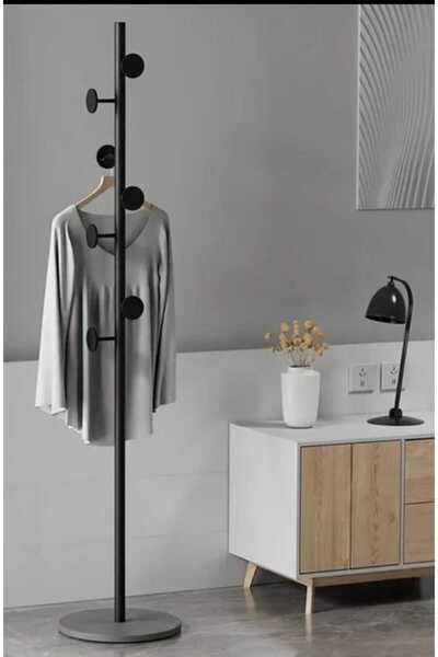 TRENDESK Metal Siyah Ayaklı Askılık Elbise Askısı Portmanto Askılık 165*32 Cm...