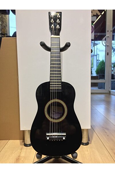 Bando Müzik Aletleri Çocuk Gitarı Oyuncak Ahşap 0-6 Yaş Arası Siyah