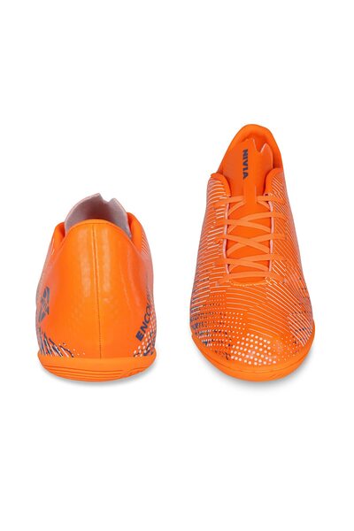 Nivia Encounter 9.0 Football Stud/Shoes (Orange/Royal Blue, 7 UK/ 8 US/ 41 EU) | Leather | Lace-Up