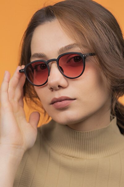 LUNOX Lucia Matte Black Gradient Red Unisex Sunglasses