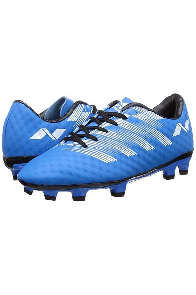Nivia Treffer Football Stud/Shoes (Blue, 8 UK/ 9 US / 42 EU) | Inter Polyester Cloth | Lace-Up