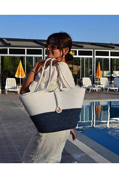 HomeTurko Двоколірна пряжка Jut пряжка жіноча пляжна сумка аксесуар Gunluk повсякденна натуральна ручної роботи