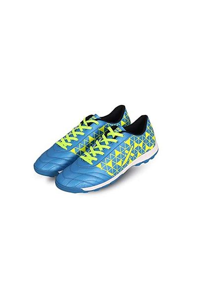 Vector X Discovery Indoor Football Shoes (Blue/Green, 10 UK/ 11 US / 44 EU) |  Leather| Lace-Up