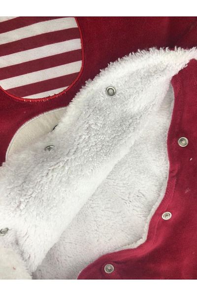 ÖRZİKİDS Winter Thick Fleece Monthly Hooded Snap Jumpsuit
