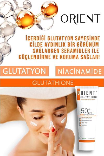 Orient SPF 50 Sunscreen - Glutathione, Collagen and High Protective, Vegan Anti-Blemish