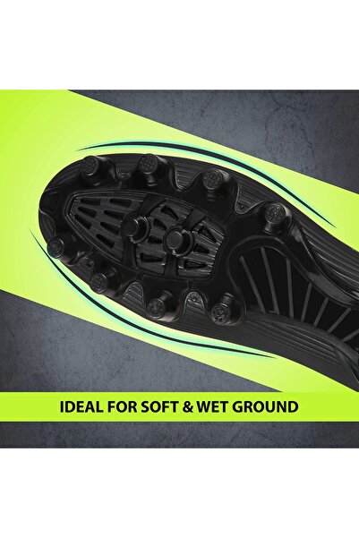 Nivia Airstrike Football Studs (Black, 4 UK/ 5 US / 38 EU) | TPU Synthetic, Moulded Insole