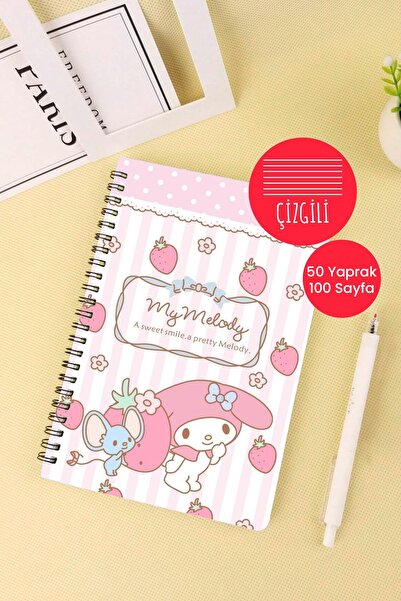 Anime Marketi Kuromi My Melody Tasarım Temalı A5 Spiralli Okul Defteri 50 Yap...