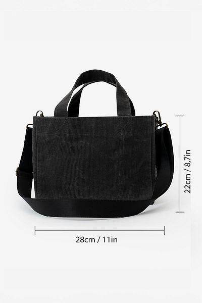Goo Leather Goods Τσάντα ώμου και χεριού καθημερινής χρήσης με λουράκι καμβά - Σκληρό ύφασμα