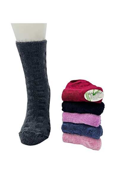 HANKARAYEL Дамски чорапи за хавлии с квадратен шарен мотив - Зимен комплект от 6 чифта