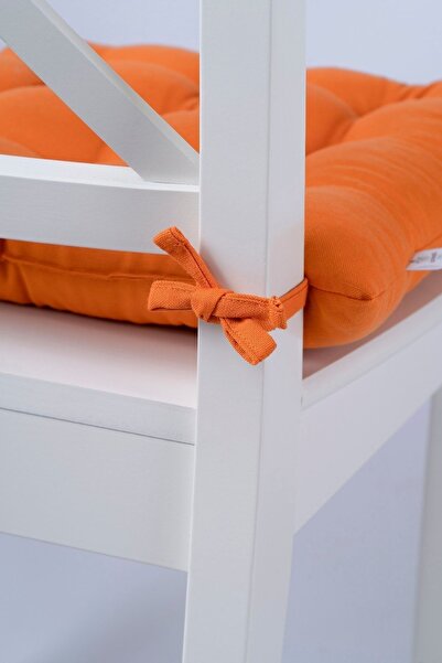 ALTINPAMUK Daisy Fluffy - Orange 9 Stitched Lace up Chair Cushion