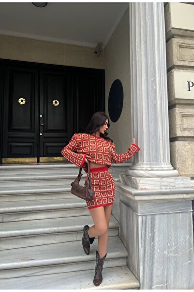 novalook Kilim Desen Etek Kazak Takım