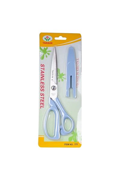 ATMACA TUHAFİYE Tailor Scissors 9'' (23cm) Blue Handle Fabric Scissors with Protection Cover
