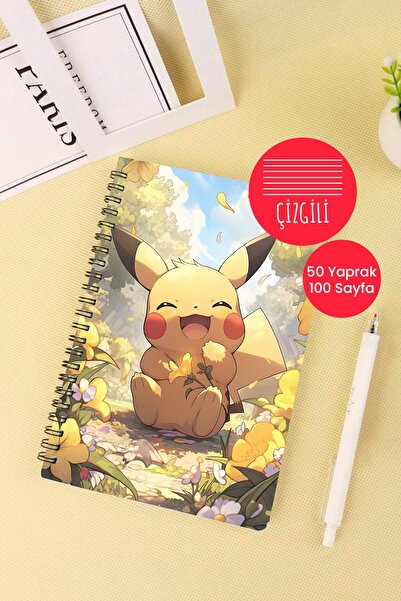 Anime Marketi دفتر ملاحظات مدرسي حلزوني حلزوني مقاس A5 بطابع بوكيمون 50 ورقة ...