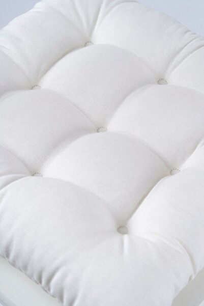 ALTINPAMUK Daisy Fluffy - Cream Colored Cushion Chair with 9 Stitches