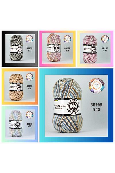 Ören Bayan Madame Cotton Multicolor Cotton Hand Knitting Yarn 100 Gr.