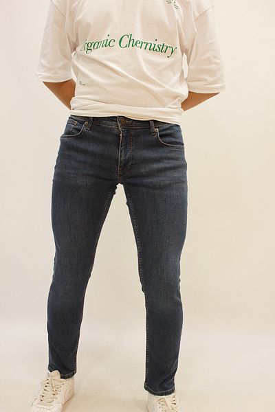 Twister Jeans Панама 750-01 - Мъжки сини дънки, синьо-кафява ликра, слим крой