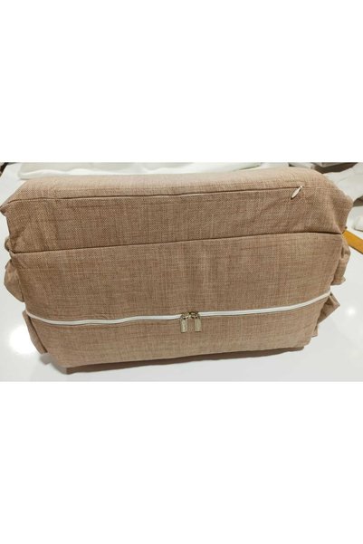 nisa baby tasarım Brown Miraç Portable Reflux Bed Mommy Bag with Textile Bag Miraç Textile Shoulder Bag