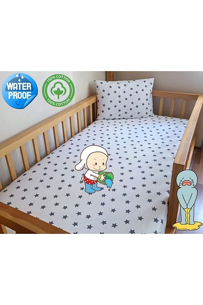 OGUZ ATA CONCEPT OĞUZ ATA CONCEPT 100% COTTON WATERPROOF RUBBERED LEAF MATTRESS PROTECTOR ALEZ