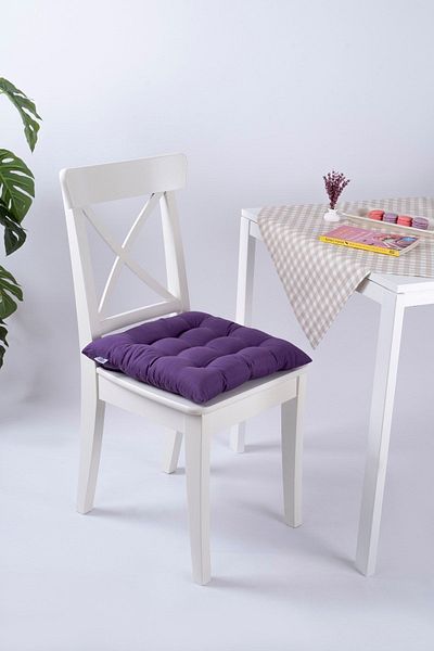 ALTINPAMUK Daisy Pofidik - Purple Chair Cushion, 9 Stitches and Laces