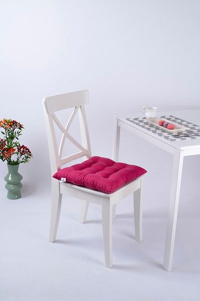 ALTINPAMUK Scaun pufos Fuchsia Daisy - Pernă specială cu șireturi cu 9 cusături