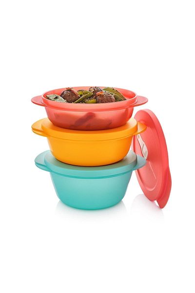 Tupperware Microwave Oven Heating Cup Set of 3 1 lt, 1.5 lt, 2 lt