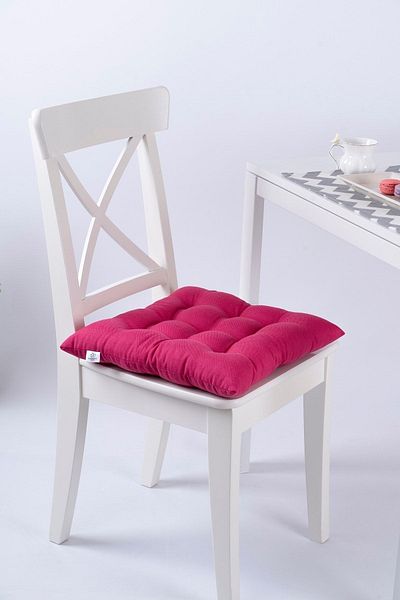 ALTINPAMUK Scaun pufos Fuchsia Daisy - Pernă specială cu șireturi cu 9 cusături