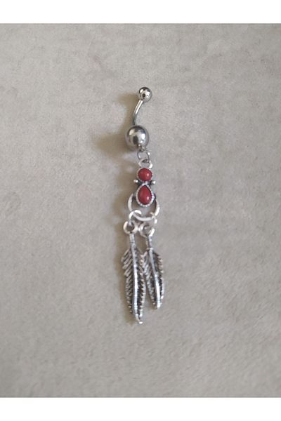 AyçaSilver Authentic Agate Stone Belly Piercing