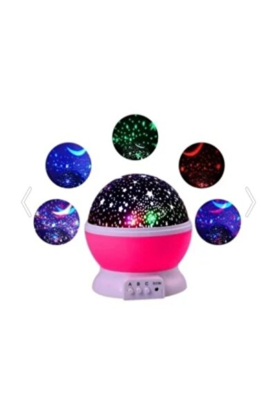 Genel Markalar Renkli Yıldızlı Gökyüzü Projeksiyon Gece Lambası, Pembe, Huzur ve Renkli Atmosfer
