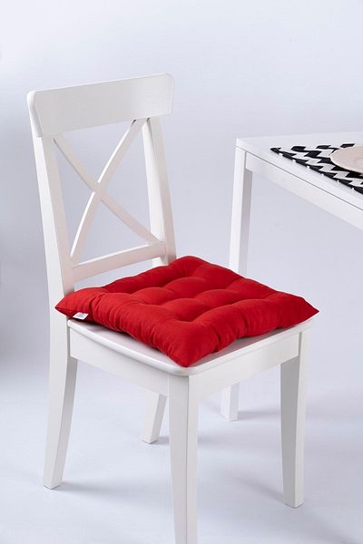 ALTINPAMUK Daisy Fluffy Red Cushion Chair - 9 Stitched Lace up Chair