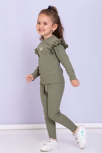 JOJOBAMBİNO Baby Girls Daisy Corduroy Camisole hosszú ujjú harisnya 2 részes készlet