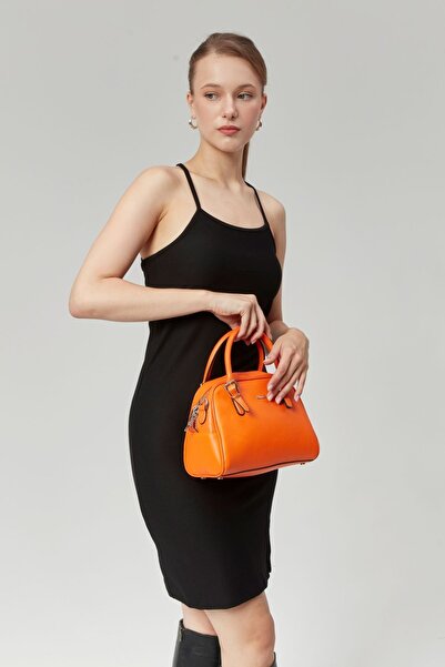 Morpelikan Women's Orange Adjustable Shoulder Strap Hand Shoulder Bag