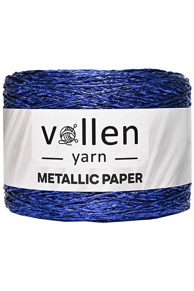 vollen yarn Premium μεταλλικό σχοινί από χαρτί, γυαλιστερό σχοινί τσάντας, 250 gr, πολυεστερικό σχοινί, μεταλλικό στριφτό σχοινί, σχοινί supla, μπλε σαξ