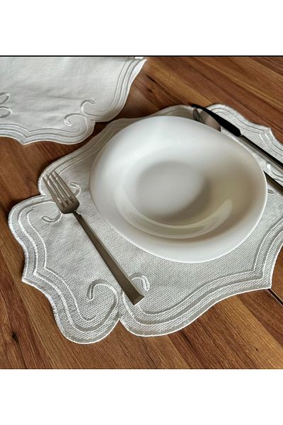 NURHAN HOME COLLECTION 2 Pieces Curly Model - American Service Plate