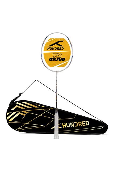 Hundred NUCLEAR 72 Carbon Fibre Unstrung Badminton Racket with Full Racket Cover