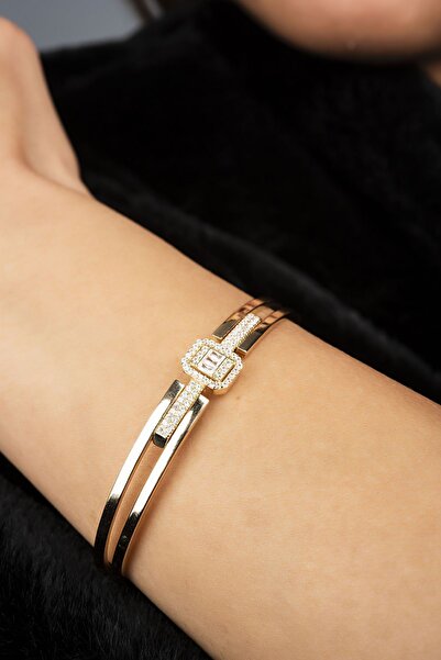 Altınaşkı Baget Taşlı Altın Bilezik