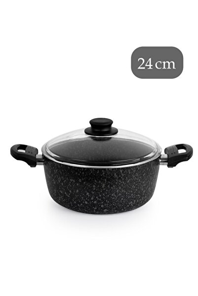 Cem Prestige Tekli Yanmaz Yapışmaz Derin Tencere Siyah 24 cm