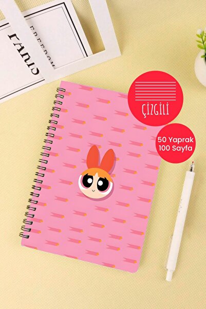 Anime Marketi Powerpuff Girls Themed A5 Spiral School Notebook 50 Sheets 100 Pages - Ruled