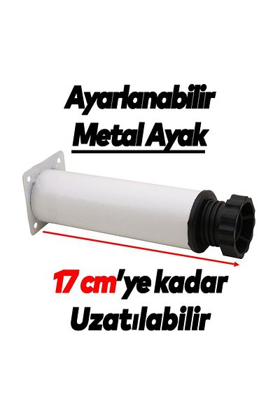 Badem10 Mobilier reglabil Canapea Baza Fotoliu Suport metalic Picior 15 cm Picioare albe 8 buc