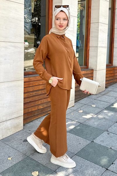 Gizce Liva Brown Set - Comfortable and Stylish