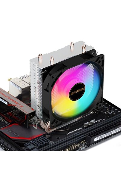 Strong M2-pro 9cm Rainbow 2 Bakır Borulu 105w Tdp Intel/amd Kule Tipi Işlemci Cpu Fan