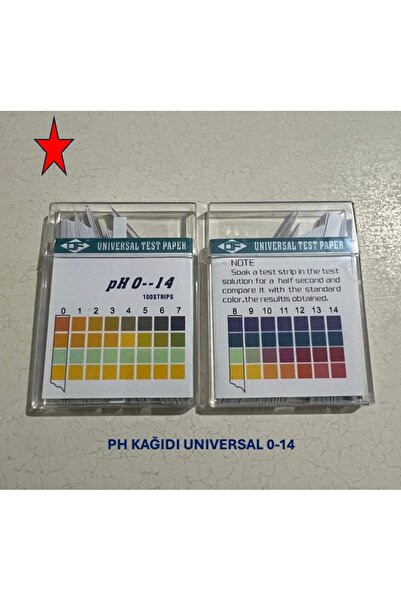LAB PH KAĞIDI UNIVERSAL 0-14, pH ölçüm test kağıdı 100 Adet/kutu