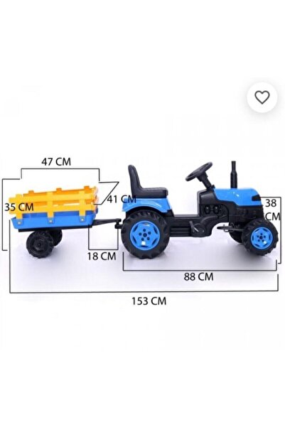 Biberoğlu Pedallı Traktör Römorklu Oyuncak Yeşil