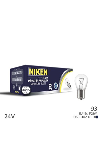 Niken 24V 93 AMPUL (P21W) BA15s 10LU