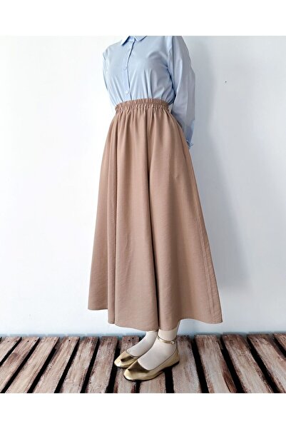 hrmonny Kadın Keten Etek Bej Astarlı