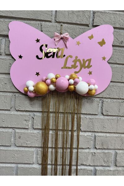 NeşeliAtölyem زينة باب على شكل فراشة مقاس 3 مم