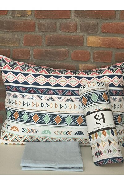 Sheri Home Tekstil Mavi Piramit Lastiksiz Çarşaf Ve 1 Adet Yastık Kılıfı Tek Kişilik Ebat Sheri188894896