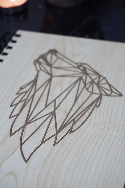 markcat Wolf Themed Lined Wooden Cover Notebook - Agenda and School Notebook (A5 - 120 Pages)