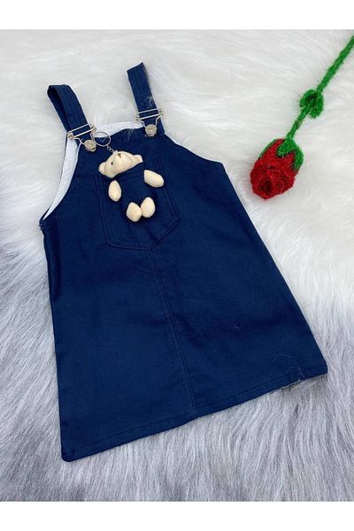 mj kids Flexible Lycra Girl's Gilet Dress with Colorful Teddy Bear - Adjustable Strap