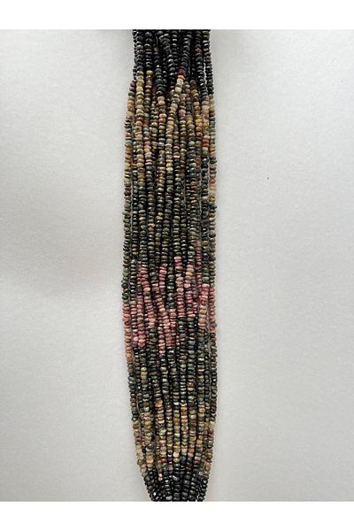 ŞİFA SHOP Tourmaline Natural Stone String, 3x4 Mm, Washer, Faceted Cutting